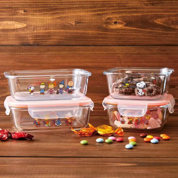 パイレックス スヌーピー ガラス密閉保存容器 ハロウィン 4個セット 耐熱 食洗器対応