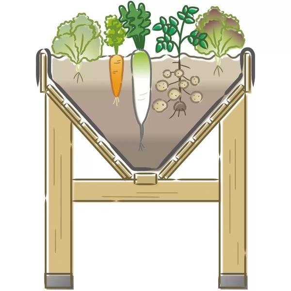 ベジトラグ L 家庭菜園 プランター VEG TRUG L 木製プランター 高床式 大型 レイズドベットプランター