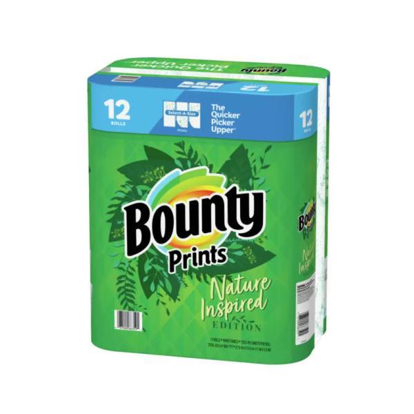 Bounty ペーパータオル プリント 柄付き 12ロール バウンティー キッチンペーパー 大容量 オシャレ