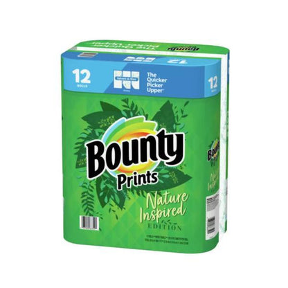 Bounty ペーパータオル プリント 柄付き 12ロール バウンティー キッチンペーパー 大容量 オシャレ