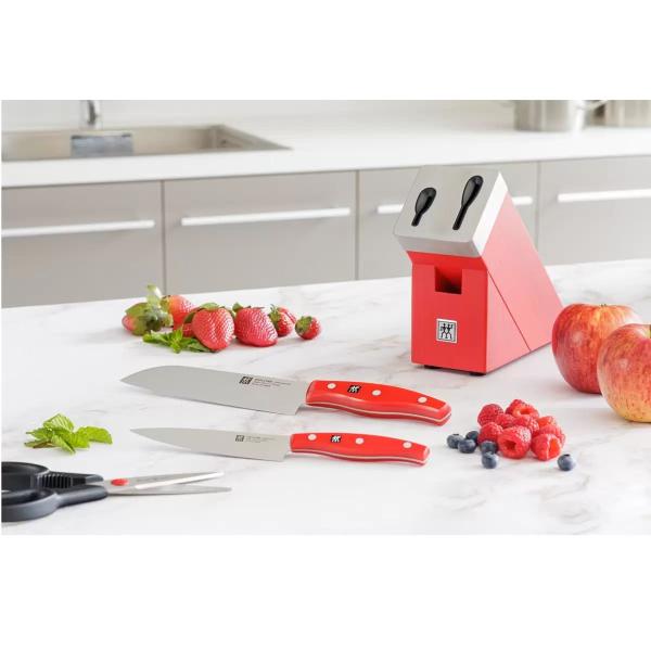 ツヴィリング ポルックス セルフシャープニング ナイフブロックセット 4点セット レッド Zwilling