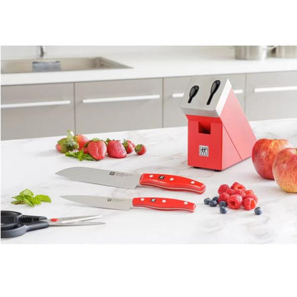 ツヴィリング ポルックス セルフシャープニング ナイフブロックセット 4点セット レッド Zwilling