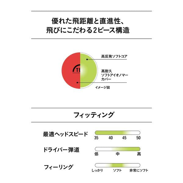 飛衛門 マットカラー ゴルフボール 2ピース構造 24個入り（12個×2箱）
