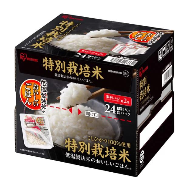 アイリスオーヤマ 低温製法米パックライス 180g x 24パック 特別栽培米こしひかり100%