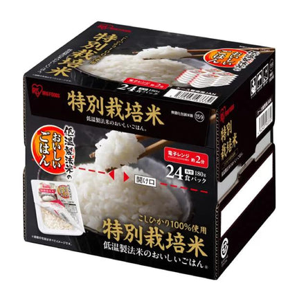 アイリスオーヤマ 低温製法米パックライス 180g x 24パック 特別栽培米こしひかり100%