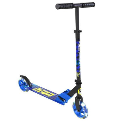 ネオンAPEX タイヤが光るキックボード ブルー 青 折りたたみ式 高さ調整が可能 電池不要 キックボード
