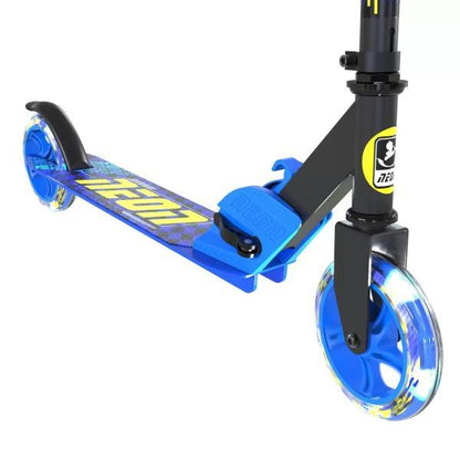 ネオンAPEX タイヤが光るキックボード ブルー 青 折りたたみ式 高さ調整が可能 電池不要 キックボード