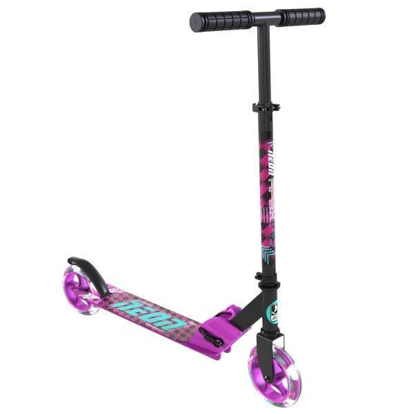 ネオンAPEX タイヤが光るキックボード ピンク 折りたたみ式 高さ調整が可能 電池不要 キックボード