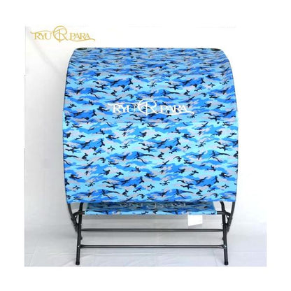 リューパラ　シェードチェアー 青迷彩色Ryupara Shade Chair 日影付きベンチキャンプチェア
