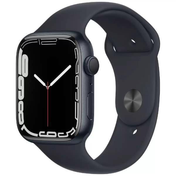 Apple Watch Series 7 GPS 45mm ミッドナイトアルミニウムケース ミッドナイトスポーツバンド　色：ミッドナイト