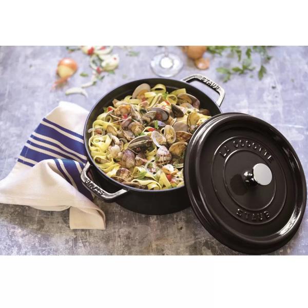 ストウブ ラウンドココット 20cm シャイニーブラック Staub　黒　Black