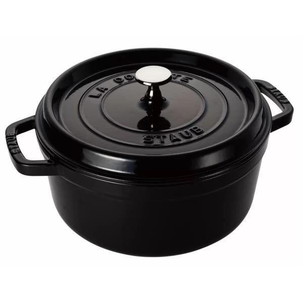 ストウブ ラウンドココット 20cm シャイニーブラック Staub　黒　Black