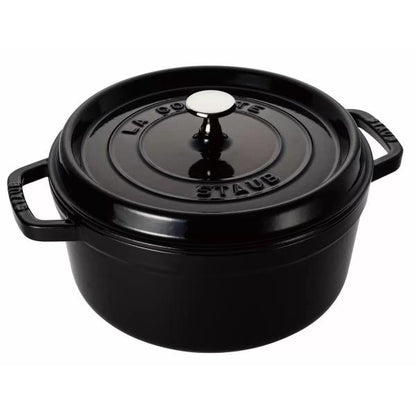 ストウブ ラウンドココット 20cm シャイニーブラック Staub　黒　Black