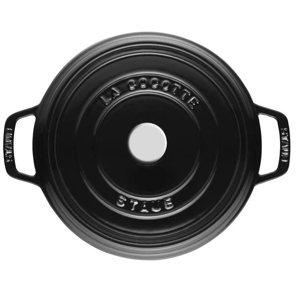 ストウブ ラウンドココット 20cm シャイニーブラック Staub　黒　Black
