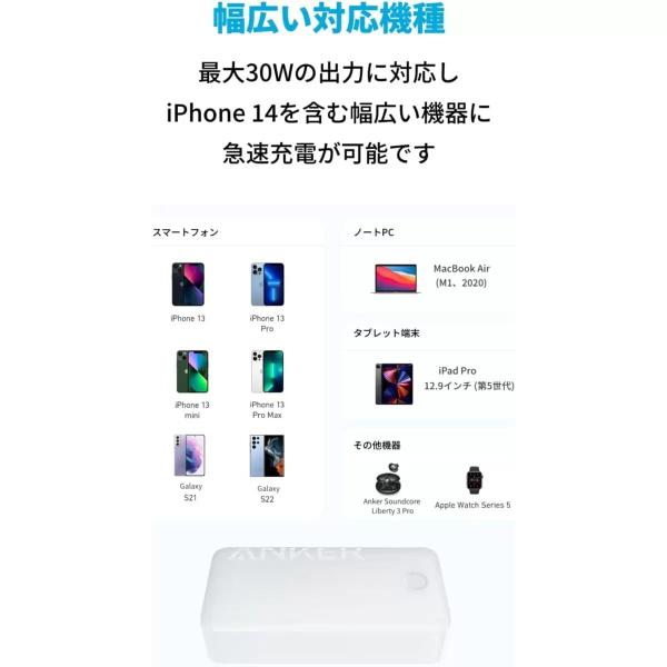 Anker 347 Power Bank (PowerCore 40000) モバイルバッテリー ホワイト A1377021
