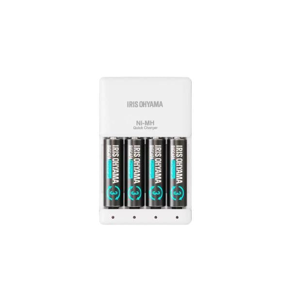 アイリスオーヤマ ビックキャパ リチャージ 急速充電器セット 単3形4個付?BCR-SQC3MH／4S IRIS OHYAMA