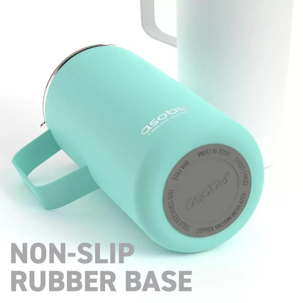 Asobu タワーマグ ステンレス真空断熱コーヒーマグ 600ml フタ付 2個セット ホワイト/ミント