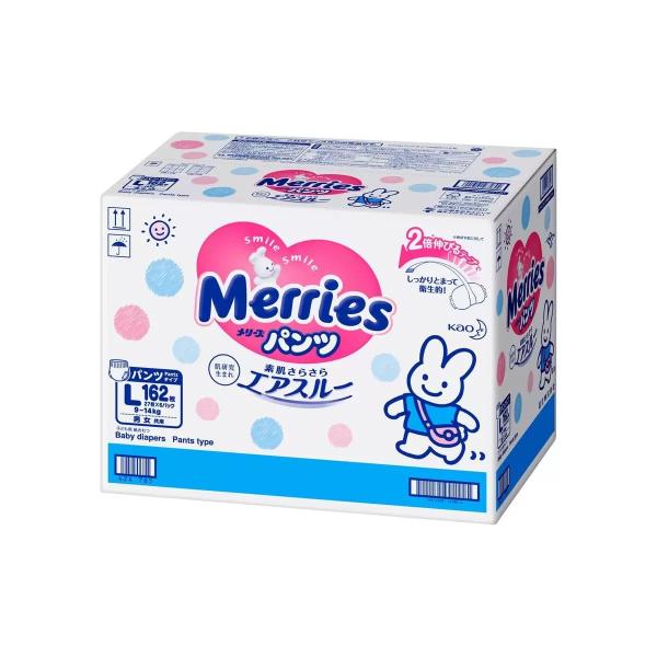 メリーズ パンツ 素肌さらさらエアスルー L (9-14kg) 162枚 (27枚x6パック)