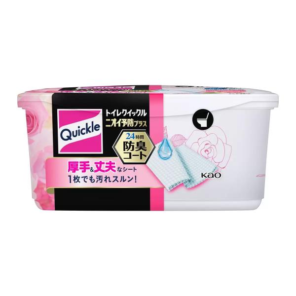 【12個セット】トイレクイックル ニオイ予防プラス エレガントローズの香り 8枚入り ×12個