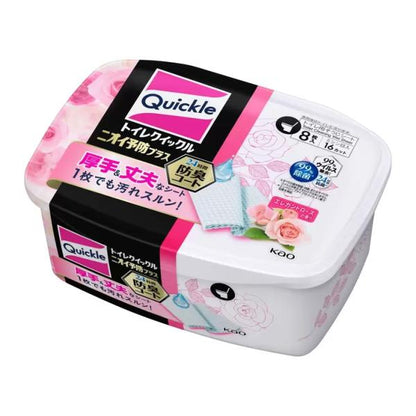 【12個セット】トイレクイックル ニオイ予防プラス エレガントローズの香り 8枚入り ×12個