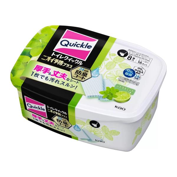 【12個セット】トイレクイックル ニオイ予防プラス シトラスミントの香り 8枚入り ×12個