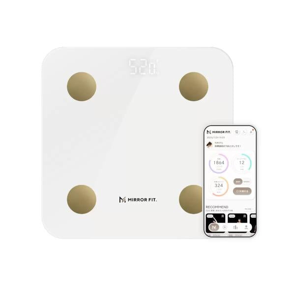 MIRROR FIT.(ミラーフィット) スマート体組成計 体重計 White