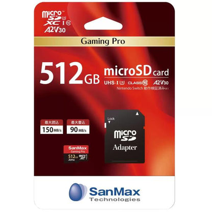 SanMax MicroSDカード 512GB Gaming Pro