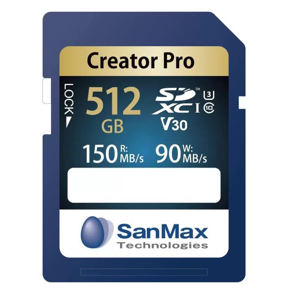 SanMax SDXCカード 512GB Creator Pro