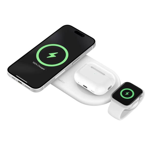 Belkin BoostCharge Pro Qi2 3-in-1 ワイヤレス充電パッド 15W