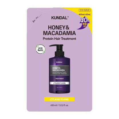 KUNDAL ハニー＆マカダミア シャンプーYLANG YLANG 詰め替え 430ｍL　リートメント YLANG YLANG詰め替え 400ｍL