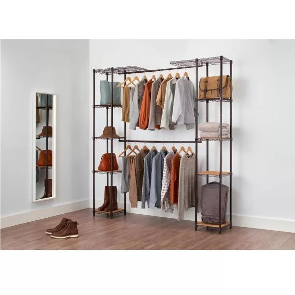 トリニティ クローゼットオーガナイザー　幅調整可能　竹製棚板 Trinity