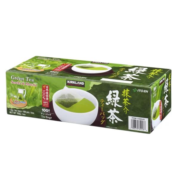 緑茶ティーバッグ カークランドシグネチャー 100袋 ×2箱セット