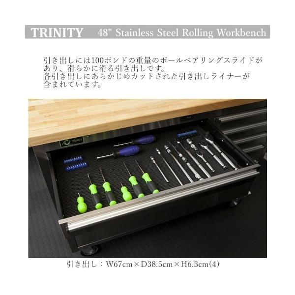 TRINITY 48 Stainless Steel Rolling Workbench WHALEN トリニティ ステンレススチールツール 48 ローリング