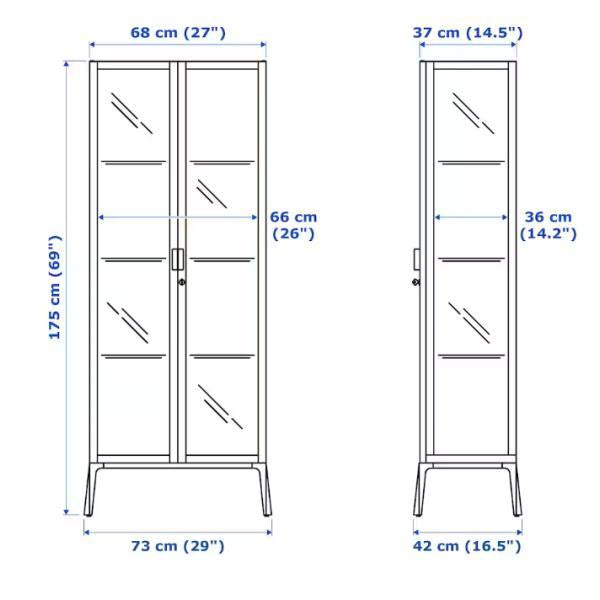IKEA MILSBO ミルスボ コレクションケース, チャコール, 73x175 cm イケア