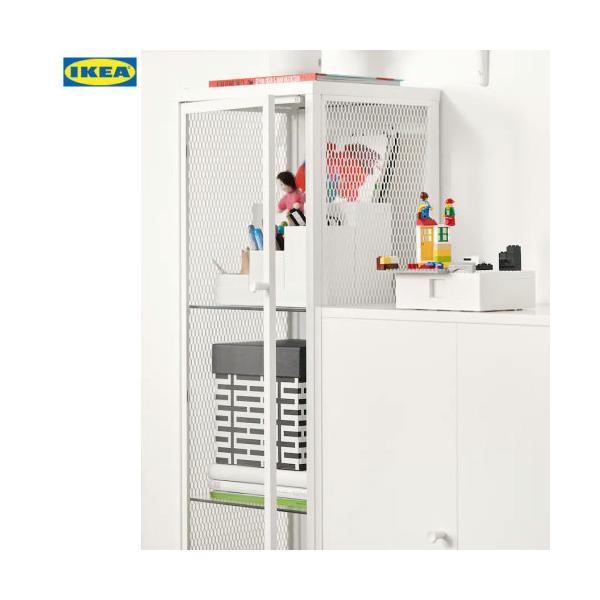 IKEA BAGGEBO バッゲボー キャビネット ガラス扉 メタル/ホワイト 34×30×116cm　白　イケア　ikea