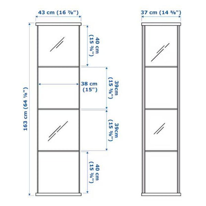 IKEA DETOLF デトルフ ガラス扉キャビネット43x163 cm ホワイト