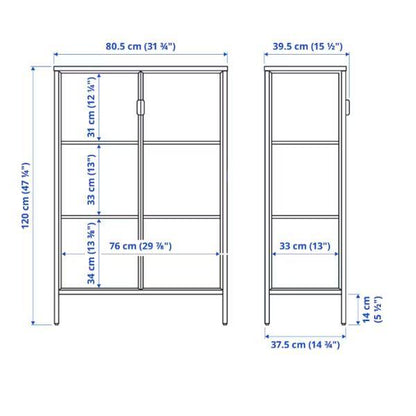 IKEA RUDSTA ルードスタ コレクションケース, チャコール, 80x37x120 cm イケア