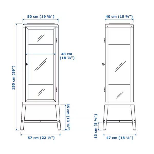 IKEA FABRIKOR ファブリコール コレクションケース, ペールグレーグリーン, 57x150 cm イケア