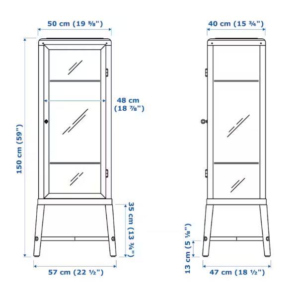 IKEA FABRIKOR ファブリコール コレクションケース, ダークグレー, 57x150 cm イケア