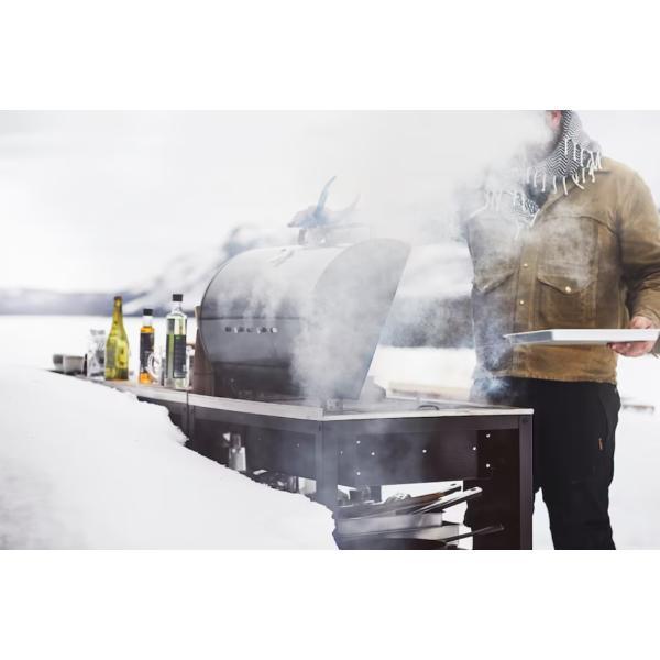 GRILLSKR グリルシェール 炭火焼きバーベキューグリル, ブラック/ステンレススチール 屋外用, 86x61 cm