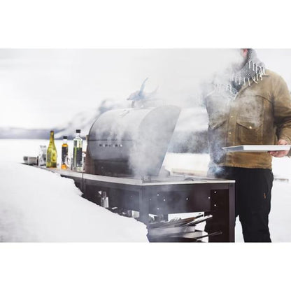 GRILLSKR グリルシェール 炭火焼きバーベキューグリル, ブラック/ステンレススチール 屋外用, 86x61 cm