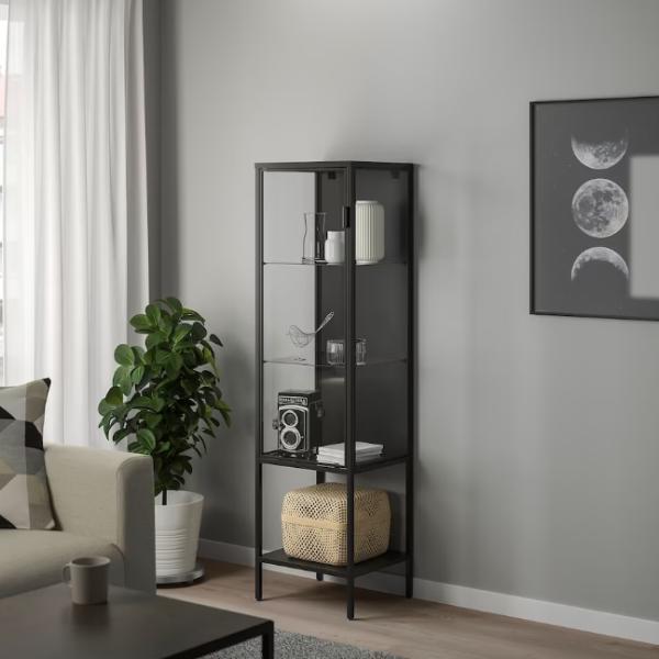IKEA RUDSTA ルードスタ コレクションケース チャコール 42x37x155cm イケア 804.501.31