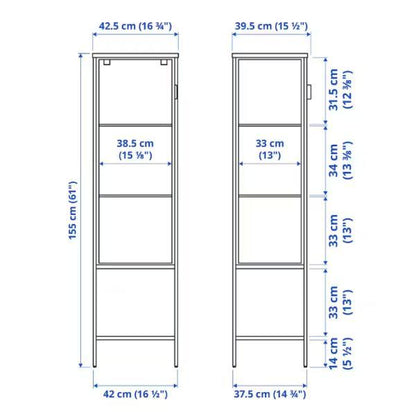 IKEA RUDSTA ルードスタ コレクションケース チャコール 42x37x155cm イケア 804.501.31